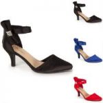 Satin Bow Ankle-Strap Pump by EY Boutique