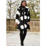 Big on Dots Faux-Fur Coat by Luxe EY
